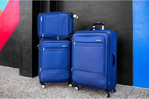 Vista 2 de Samsonite Aspire DLX Softside - Maleta expandible con ruedas giratorias, Azul (Blue Depth), Aspire Dlx Softside - Equipaje expandible con spinners