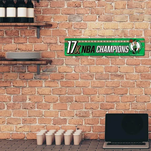 Vista 3 de Rico Industries Señal de calle de plástico de la NBA de 4 x 16 pulgadas