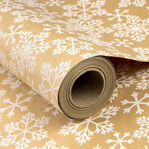 Vista 12 de RUSPEPA - Papel para envolver regalos de Navidad, rollo jumbo de papel kraft - Diseño de piña negra para envolver regalos navideños - 30 pulgadas x