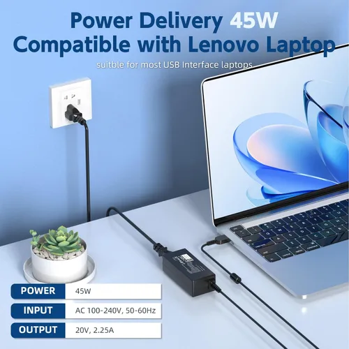 Vista 2 de ROLADA Cargador adaptador de CA de 45 W compatible con Lenovo ThinkPad X240 X250 T440 T450 L450 E450, Yoga 11/11S, IdeaPad S21e, G50 G40 Z50 Z50-70