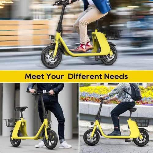 Vista 7 de RIDWIND Electric Scooter with Seat for Adults, 450W Motor Foldable E Scooter for Adults with LCD Display,15.5MPH, 20 Miles Range, Max Load 265LB