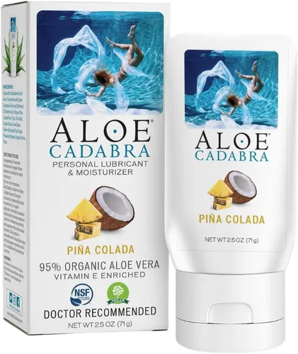 Vista 22 de Aloe Cadabra Lubricante personal saborizado e hidratante vaginal, lubricante orgánico de aloe comestible para hombres, mujeres y parejas, no mancha