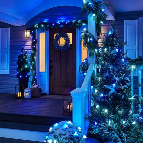 Vista 4 de Dazzle Bright Luces de Navidad C9 para Exteriores, 50 LED 33 Pies Cable Verde Impermeable Luces de Cadena, Luces de Hadas para Interiores