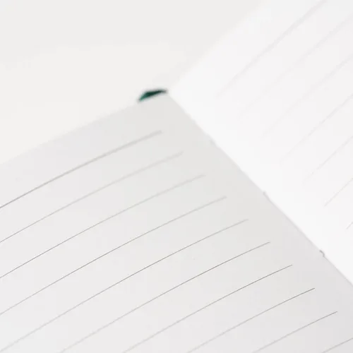 Vista 7 de Yop & Tom Diario rayado A5 - Cuaderno con cubierta de cuero vegano y emblema de abeja - Carbón
