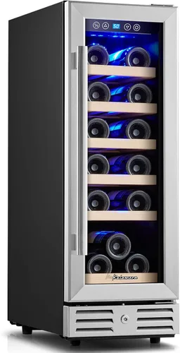 Vista 12 de Refrigerador de bebidas y vino de 24 pulgadas integrado o independiente, capacidad para 120 latas y 16 botellas, enfriador de vino