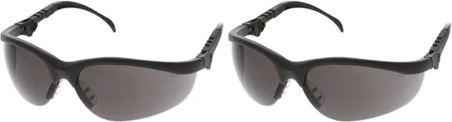 Vista 5 de MCR Safety Gafas KD312 Lentes grises con protección UV y revestimiento resistente a los arañazos, 1 par Black nylon frame, Nylon spatula temples