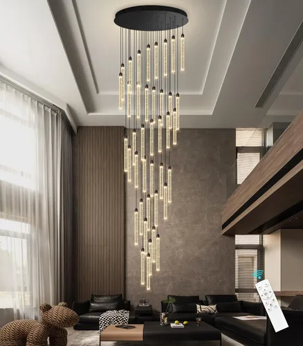Vista 32 de Candelabros de cristal modernos de 1 luz LED regulable Iluminación colgante para isla de cocina, comedor, pasillo
