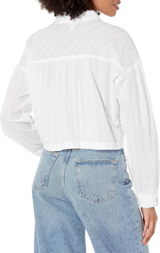 Vista 2 de Tommy Hilfiger Camisa corta de manga larga de cambray con botones para mujer
