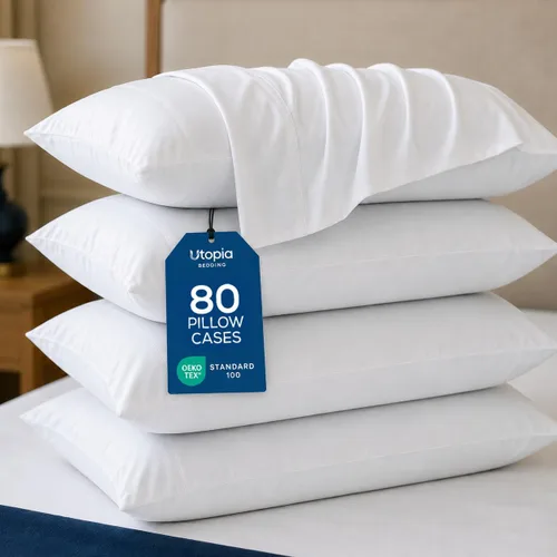 Vista 9 de Utopia Bedding Fundas de almohada estándar – Paquete de 4 – Cierre de sobre – Tela de microfibra cepillada suave – Fundas de almohada resistentes al