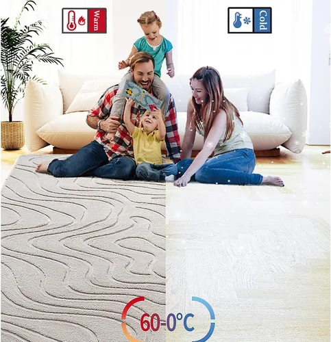 Vista 7 de Calefacción eléctrica por suelo radiante, calentador eléctrico de suelo radiante para alfombras de área, temporizador de 12 horas, para oficina