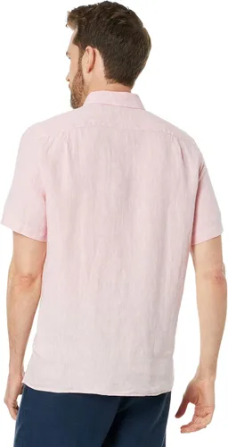 Vista 2 de Lacoste Camisa de manga corta con botones de lino y bolsillo frontal para hombre