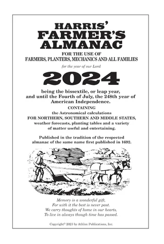 Vista 2 de Harris' Farmers Almanac - 2024 Weather Forecasts For All Regions: Use Of Farmer, Planters, Breeders, Mechanics & All Families, Astronomical