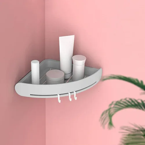 Vista 2 de Estante esquinero para baño, estante de almacenamiento de inodoro, almacenamiento de cocina, innovador baño de pared para decoración de dormitorio