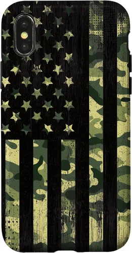 Vista 5 de iPhone 16 American Flag Camo Camouflage Black Patriotic Pride Case