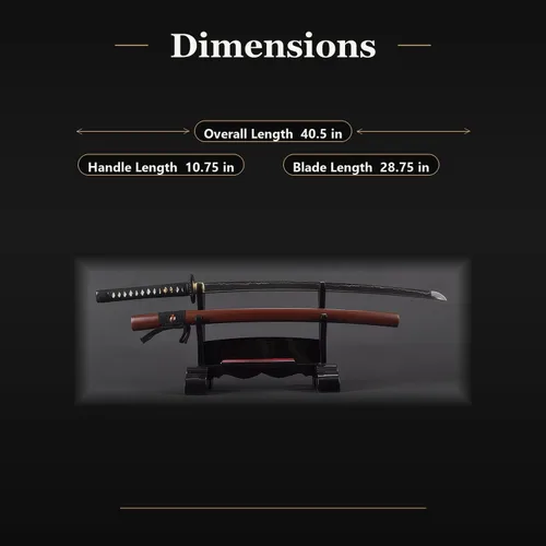 Vista 6 de Handmade Sword - Espada Katana Samurai funcional, acero al carbono 1045, templado con calor forjado a mano, espiga completa, afilada, rueda imperio