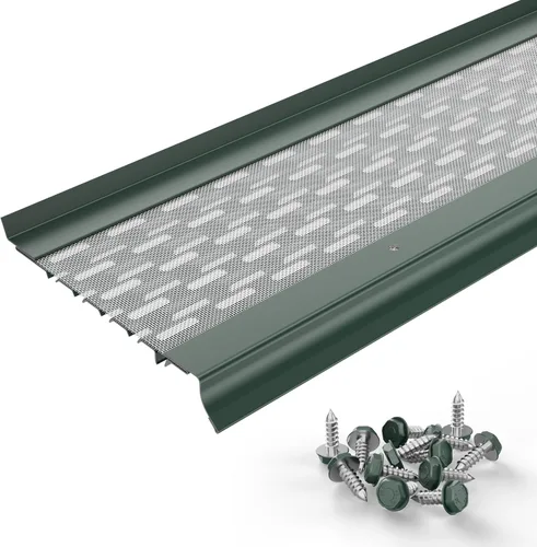 Vista 15 de Micromesh 5 pulgadas Gutter Guards Leaf Protection, 1 Pies Paquete de muestra Bronce oscuro, Malla de acero inoxidable, Cubiertas de canalón