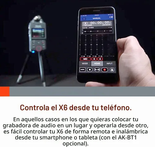 Vista 8 de Grabadora de audio portátil TASCAM Portacapture X6 de 32 bits Float, grabadora de campo para video, música, podcast, voz, podcasting