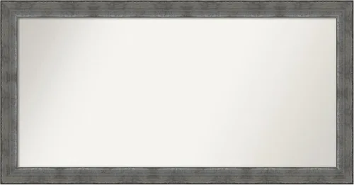 Vista 430 de Amanti Art Espejo de baño plateado para sobre el fregadero, 24 x 24 pulgadas, espejo cuadrado de peltre forjado a medida, marco de madera casual