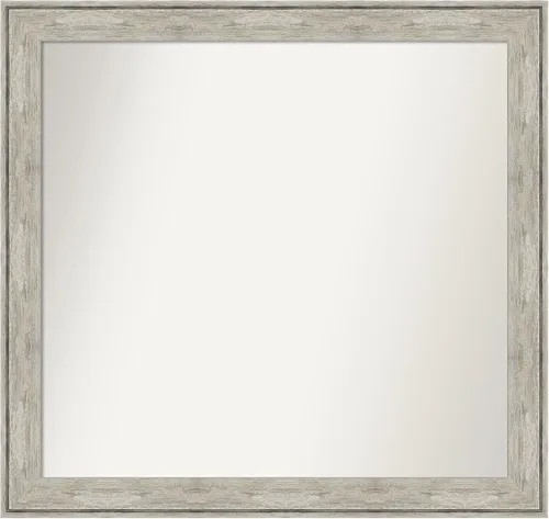 Vista 477 de Amanti Art Espejo de baño plateado para sobre el fregadero, 28 x 37 pulgadas, elegante espejo rectangular de peltre cepillado, marco de madera