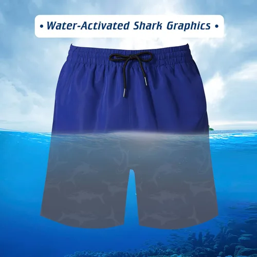 Vista 2 de NOMINATE Traje de baño para hombre, de secado rápido, con forro de malla para playa, natación, surf