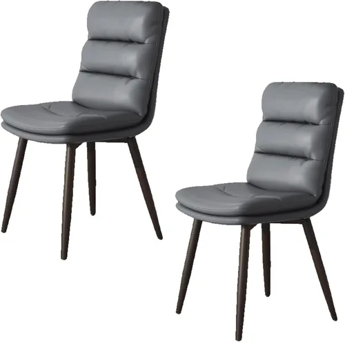 Vista 12 de Upholstered Dining Chairs Set of 4, Leather Kitchen Chair with Metal Legs, Dining Room Kitchen Chair with Back for Brown