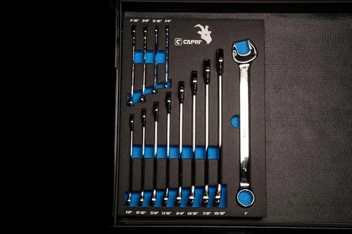 Vista 4 de Capri Tools Llaves combinadas de bandeja de mecánico, SAE