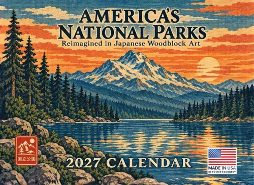 Vista 44 de Calendario mensual de pared de regalos de Parques Nacionales 2025, 12 meses Fabricado en EE.UU.