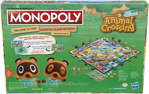 Vista 5 de Monopoly Animal Crossing New Horizons Edition - Juego de mesa para niños de 8 años en adelante, divertido juego para jugar para 2-4 jugadores