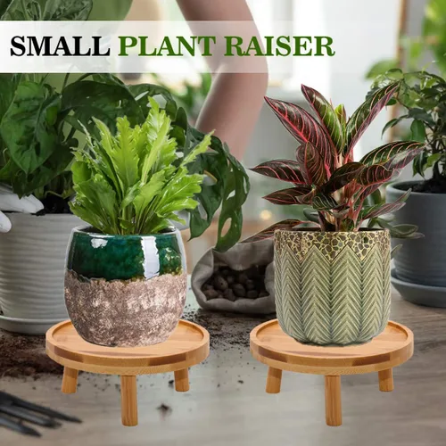 Vista 2 de ARTORA - Soporte para plantas estilo moderno de mediados de siglo, soporte de madera para plantas de interior, elevador de macetas para suculentas