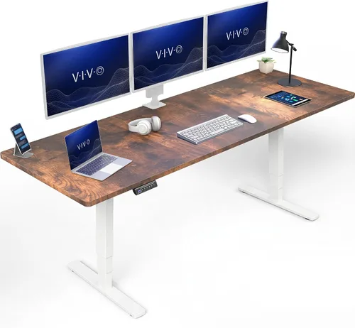 Vista 27 de VIVO - Escritorio eléctrico de pie de 71 x 30 pulgadas con marco de bambú real, ajuste de pantalla táctil, soporte de marco de 176 lb, serie 2E