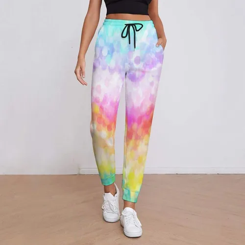 Vista 2 de Painted Rainbow Casual Sweatpants for Women High Waisted Jogger Pants Sport Trousers with Pockets