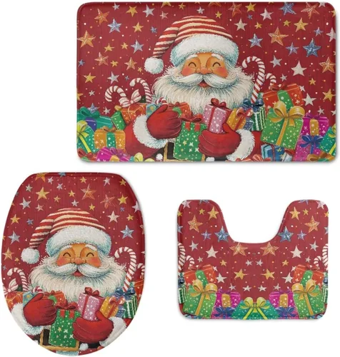 Vista 25 de HUGS IDEA Alfombra de baño, alfombra de baño, alfombra de baño, diseño de bandera estadounidense, mariposa, floral, juego de tapetes de baño