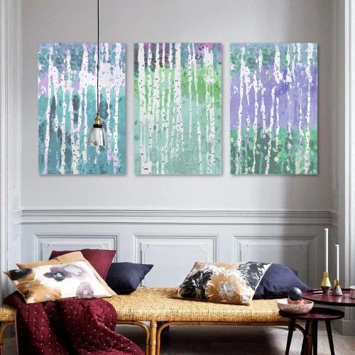 Vista 27 de wall26 3 Panel Canvas Wall Art Silver Birch Pictures Home Wall Decorations for Bedroom Living Room Paintings Canvas Prints Framed - 16"x24" x 3