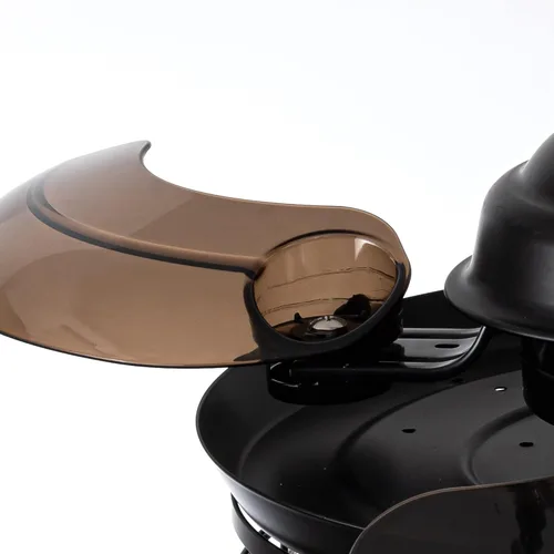 Vista 9 de Ventiladores de techo de cristal con luces y mando a distancia, ventilador de techo de araña de 42 pulgadas Ventilador de techo retráctil negro