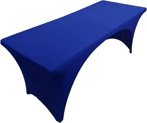 Vista 8 de Mantel de elastano color burdeos de 6 pies para mesa plegable rectangular ajustable