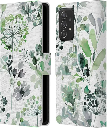 Vista 100 de Head Case Designs Officially Licensed Ninola Beige Wild Grasses Leather Wallet Case Compatible with Samsung Galaxy A07 4G