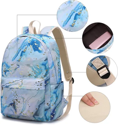 Vista 6 de BLUBOON - Mochila escolar para niñas y adolescentes con compartimento para laptop, lonchera y estuche para lápices