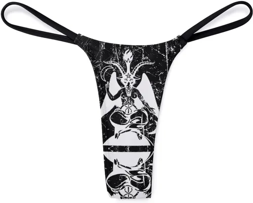 Vista 7 de Satanic Goat Baphomet Tangas de tanga sexy sin costuras, ropa interior de moda para mujer
