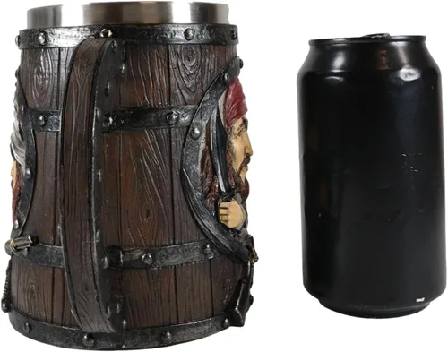 Vista 6 de Ebros Gift Pirates of Caribbean Seas Bandana Pirata Capitán Gorrión y Gancho de 2 lados Grande de 20 oz jarra de café Taza de cerveza Taza Taza