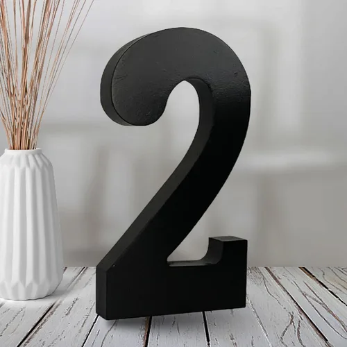 Vista 12 de AOCEAN Números de madera negra de 6 pulgadas, número de madera sin terminar para Halloween, números decorativos de pie, rebanadas, decoración