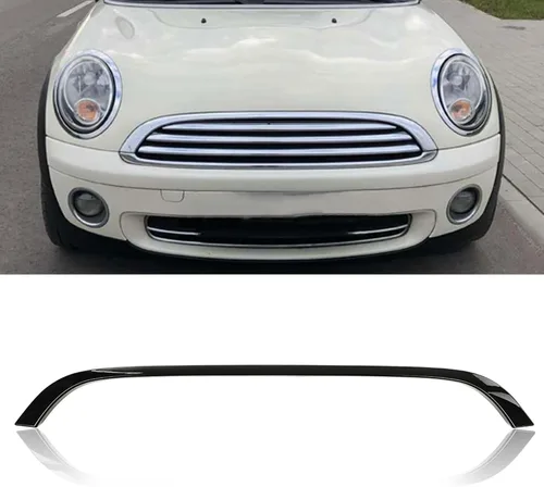 Vista 9 de PIT66 Moldura para capó de rejilla delantera, compatible con Mini Cooper 2007-2015 R55 R56 R58 R59 (no compatible con S), material ABS negro, OEM