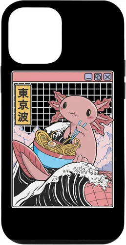 Vista 16 de Axolotl Eating Ramen Kanagawa Wave Kawaii Anime Vaporwave Case for iPhone 17