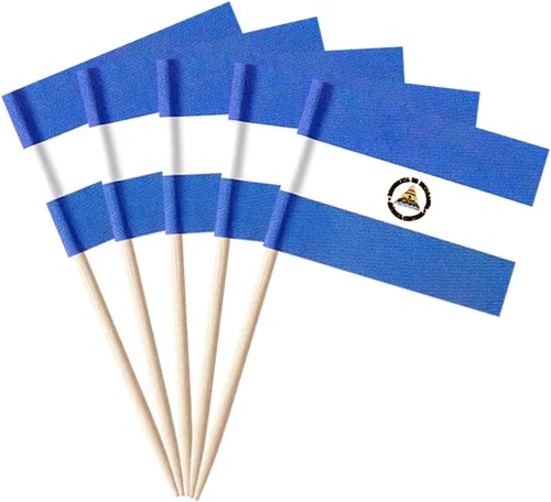 Vista 40 de stidsds 100 banderas de Antigua y Barbuda con palillos de dientes de Antigua y Barbuda, mini adornos pequeños para cupcakes de Antigua y Barbuda