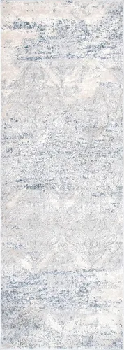 Vista 6 de nuLOOM Twilight - Alfombra de pasillo abstracta plateada con telar