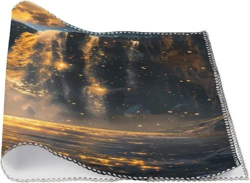 Vista 3 de Moon Waterfall Placemats Set of 6 Resistant Table Mats Washable Place Mats for Dinner Party Table Decoration