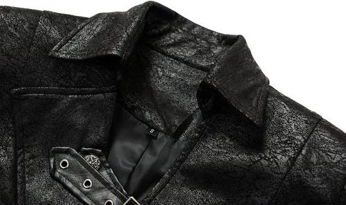 Vista 5 de Vnyeelfy Chaqueta de cuero de terciopelo para mujer, estilo gótico, steampunk, gabardina larga