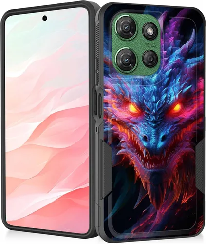 Vista 97 de Funda para Moto G Play 4G 2024, resistente de doble capa híbrida de policarbonato duro, goma suave, a prueba de golpes, funda protectora resistente