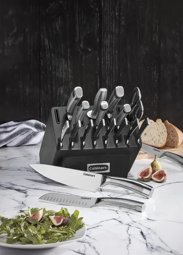 Vista 2 de Cuisinart C77SS-19P Normandy - Bloque de cubiertos (19 piezas, acero inoxidable, fresno negro)