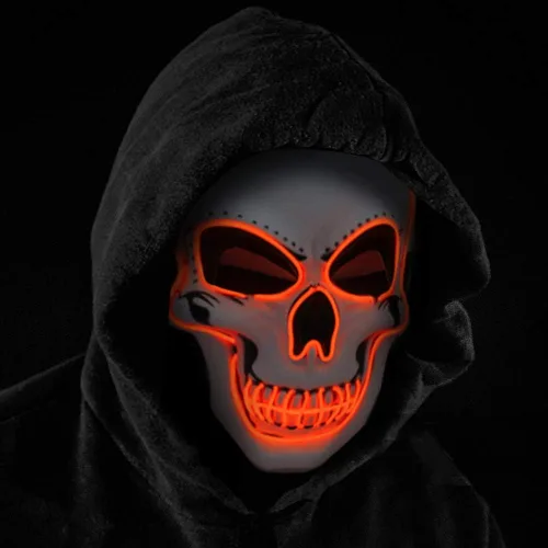 Vista 9 de Máscara de Halloween con luz LED de OceanWings para disfraces de miedo, para suministros de fiesta