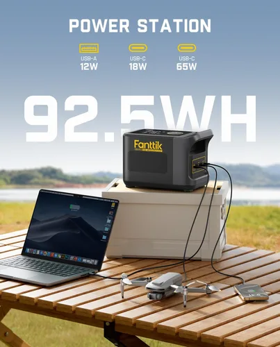 Vista 3 de Fanttik Inflador de neumáticos X9 ultra portátil para camioneta, RV Bomba de aire 3 en 1, estación de energía, linterna Inflador 6 veces más